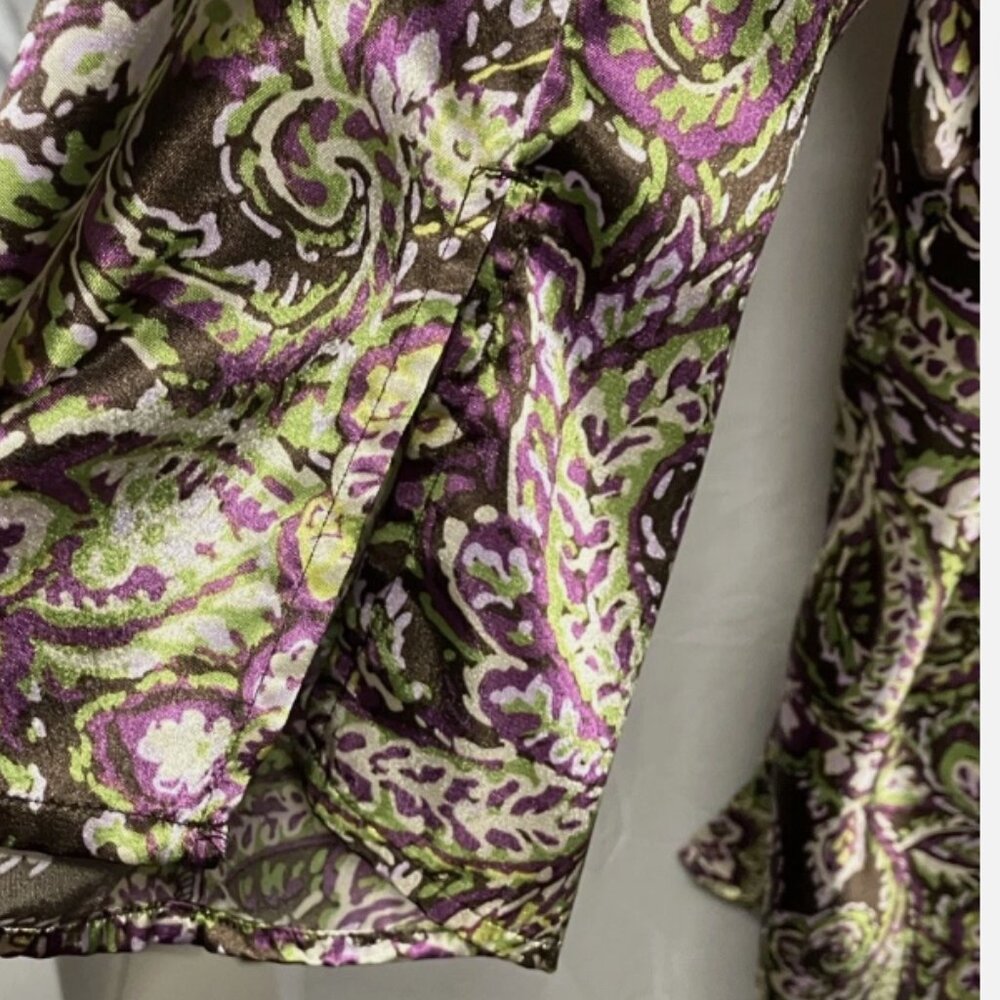 Lane Bryant Womens Empire Waist Blouse Top Paisley Purple Green Plus size 22 24 - Picture 4 of 7
